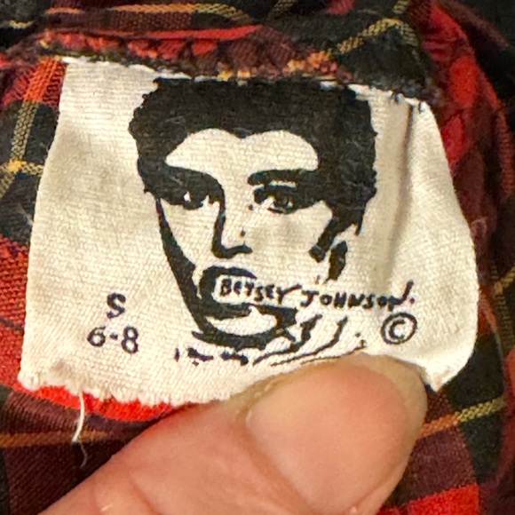 1980s Betsy Johnson punk label, red plaid mini skirt. Rare! - Picture 4 of 5